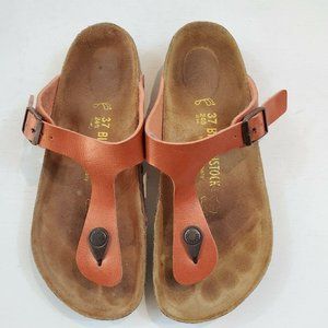 Birkenstock Orange Gizeh Strappy Sandals Size 37